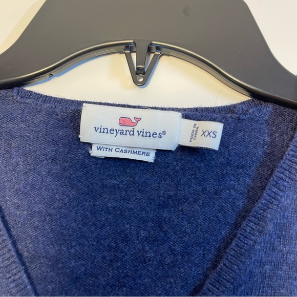 VINEYARD VINES WOMEN XXS BLUE WOOL CASHMERE BLEND KNIT PULLOVER TUNIC SWEATER - Picture 8 of 8
